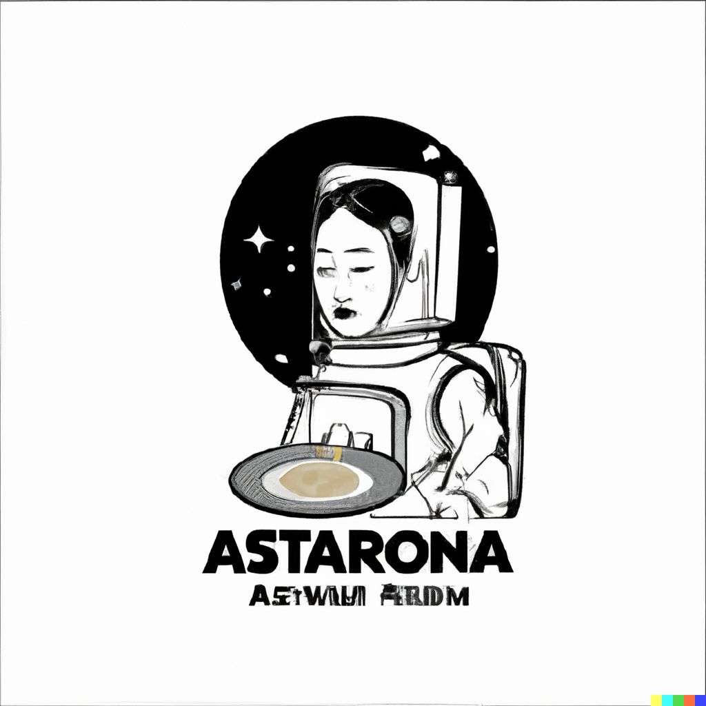 an astronaut, restaurant logo design